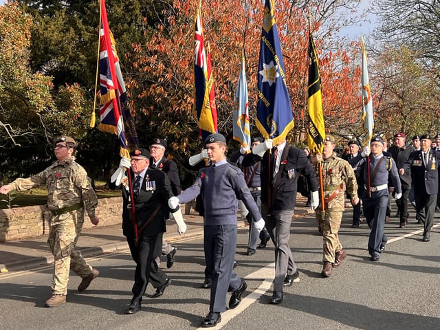 More than 600 people took part in the Remembrance Sunday parade through the town centre