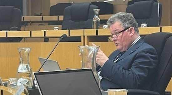 Commissioner Lloyd at the council tax meeting
