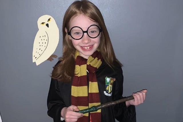 Leia, aged eight, dressed as Harry Potter