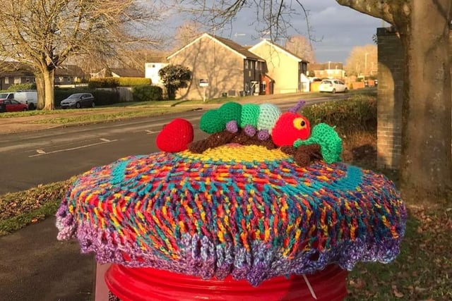 The Very Hungry Caterpillar is looking for a bite to eat on St Agnells Lane/The Dee