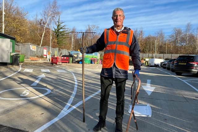 Cllr Eric Buckmaster at the improved Berkhamsted recycling centre