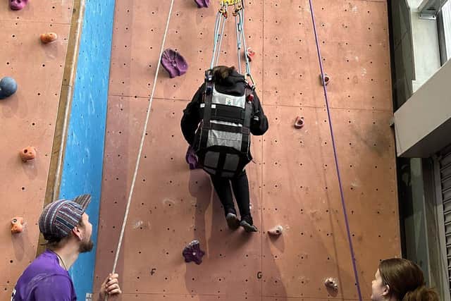 The XC is giving free access to its climbing wall to young people with additional needs, after installing a specially adapted harness.