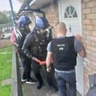A pensioner was arrested and class A drugs were seized during a police raid in Hemel Hempstead on Monday