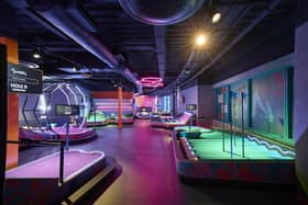The Entertainment Hive at Woburn Forest is a buzzing new hi-tech venue. Puttify is a fresh take on mini-golf. Photo: Center Parcs Woburn Forest