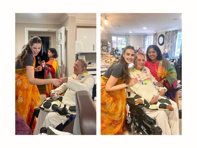 Lucy from Water Mill House with Dinkar Patel and daughter Minat