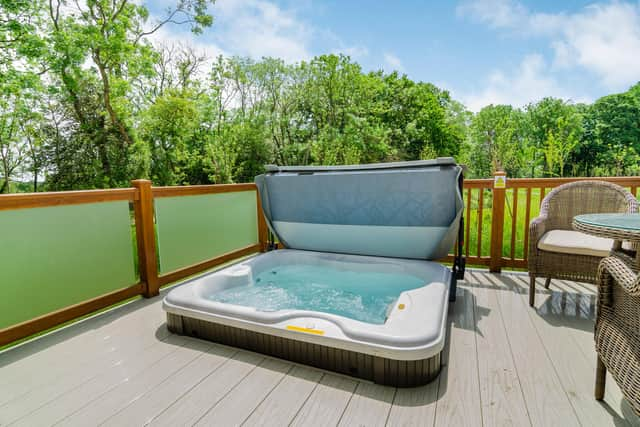 Six person hot tub just perfect for socialising under the stars