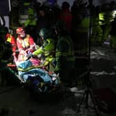 Medical staff attending to a casualty in the drill. Photos: Herts Police