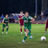 Joe Iaciofano scores from the spot in Monday's win. Photo: Hemel Hempstead Town FC.