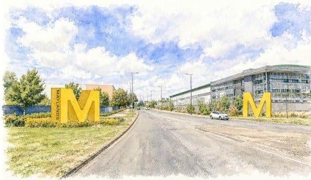 Artists rendition of new gateway signs at Maylands