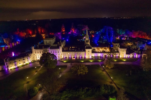 This view shows the vast garden and lights on offer