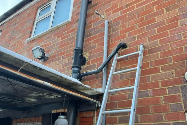 Pictured: The exterior pipes