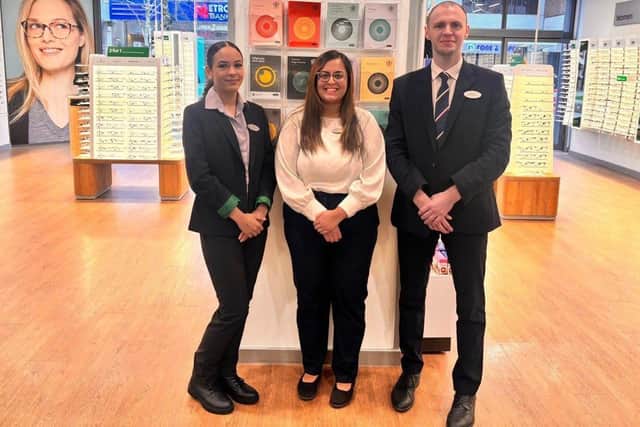 Khia Bernard, Customer Services, Amy Patel, Senior Optometrist and Vladimir Bursuc, Optical Advisor
