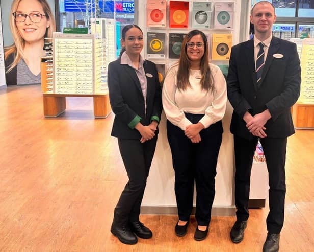 Khia Bernard, Customer Services, Amy Patel, Senior Optometrist and Vladimir Bursuc, Optical Advisor
