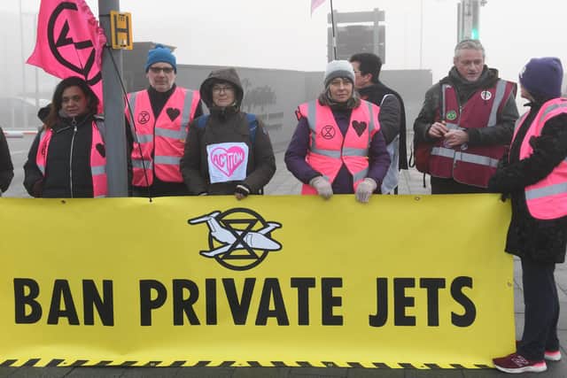 Todd Smith from Hemel was at the protest at Luton Airport this morning