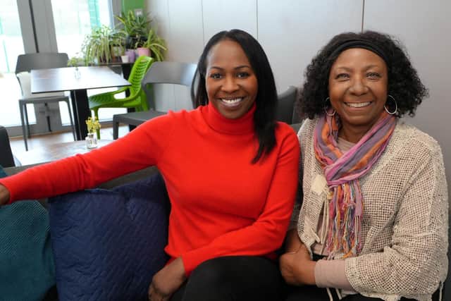 Becoming Us exhibition - Shelley Hayles, Director of Leeannas Wish and Andrene McDonald, Chair Active Lifestyles.
