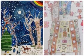 The art by Poppy (L) and Lizzy (R)