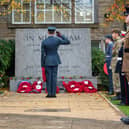 A member of the Armed Forces salutes after laying a Poppy Wreath. Photo: Kelvin Lister-Stuttard