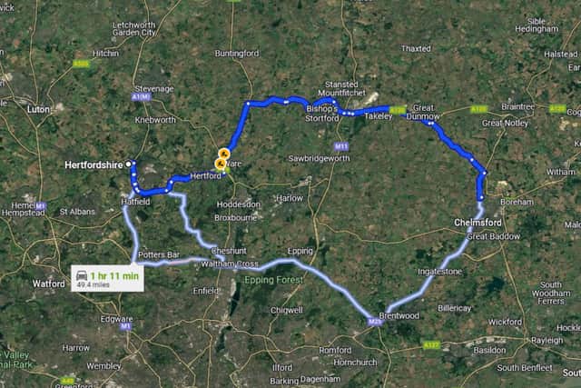 Hertfordshire and Essex. Photo: Google Maps