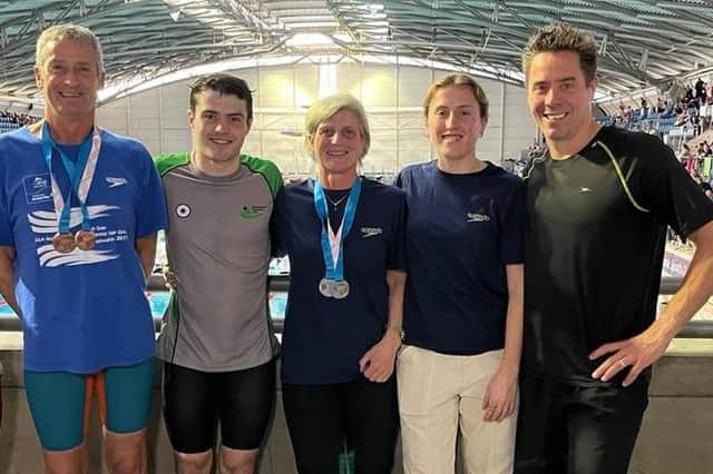 Masters swimmers at the meet in Sheffield.