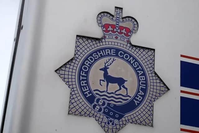 A sign for Hertfordshire Constabulary. Credit: Will Durrant/LDRS. Permission for use for LDRS partners.