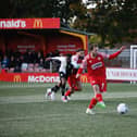 Joe Iaciofano strokes home the winner from the spot. Photo: HHTFC.