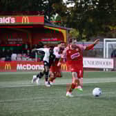 Joe Iaciofano strokes home the winner from the spot. Photo: HHTFC.