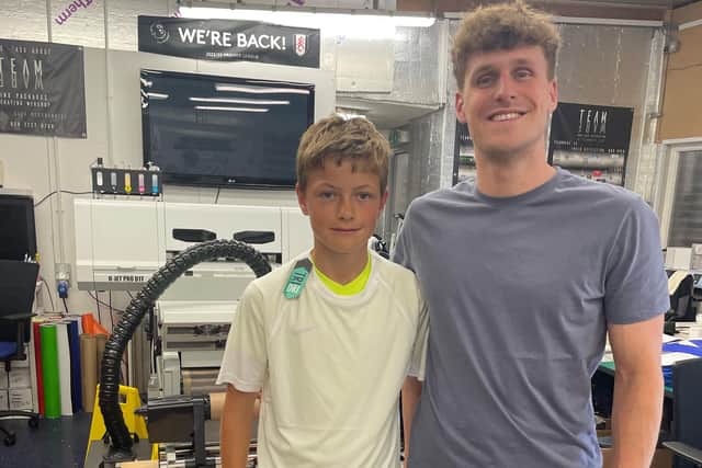 Lucas pictured with Ben from Team Ware, one of his sponsors