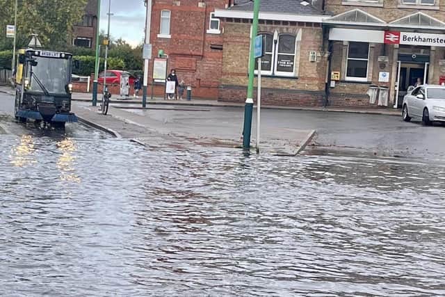Picture of the flooding taken by Twitter user Clare Huggett
