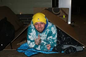 Samuel at his first DENS Sleepout in 2021