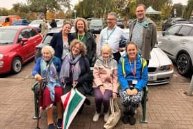 Leverstock Green councillors Catherine McArevey, Jonathan Gale and Robin Bromham, with Keely Siddiqui-Charlick, Reverend Dr Diana Stretton and residents of Leverstock Green at the launch event