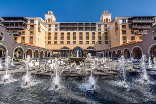 The impressive plaza  of the  Lopesan Costa Meloneras Resort Spa  & Casino