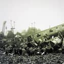 The Bourne End rail crash wreck. 