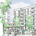 An artist's sketch of the potential housing project, photo from Berkeley/Dacorum Borough Council)