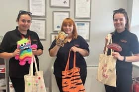 Lime Grove practitioners with the specially-created story sacks