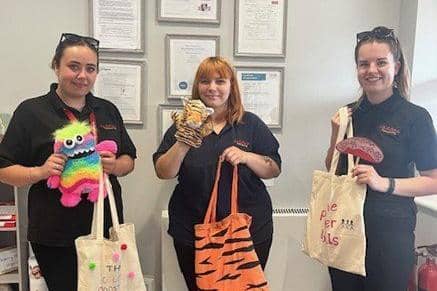 Lime Grove practitioners with the specially-created story sacks