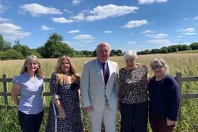 From left: Holly Cross, Angela Mitchell, Sir Mike Penning MP, Gwyneth Sharp and Penny Bennetts