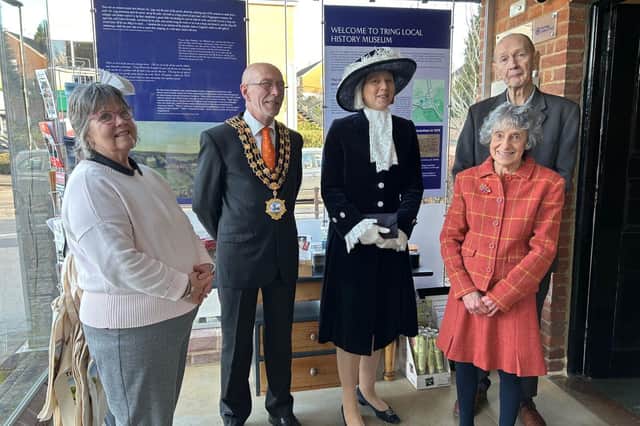 The High Sheriff of Hertfordshire and Mayor of Tring visit Tring Museum.