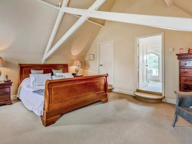 There are five bedrooms across the property