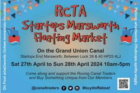 RCTA Floating Market, Grand Union canal towpath at Marsworth Reservoir