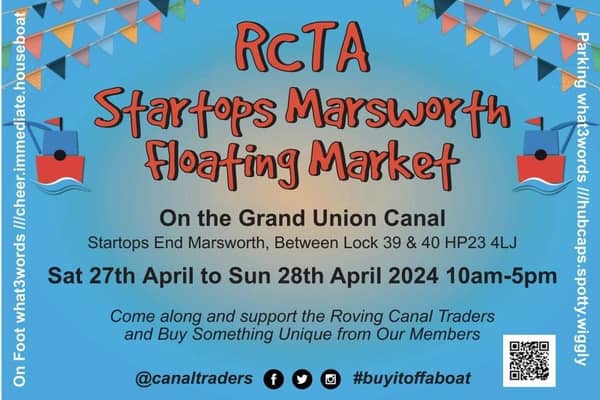 RCTA Floating Market, Grand Union canal towpath at Marsworth Reservoir