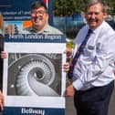 Gordon Calder and his winning entry with Bellway North London's Zoe Dobbs and Mark Young