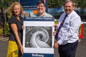 Gordon Calder and his winning entry with Bellway North London's Zoe Dobbs and Mark Young