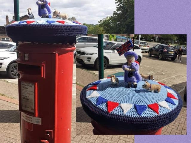 Knitted Queen surrounded by her iconic corgis.
Photo: Chris Allsop