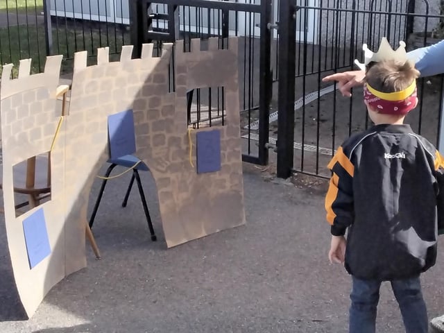 Pupils enjoyed games in the playground.
