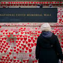 A person looks at National Covid Memorial Wall Photo from Victoria Jones PA Images