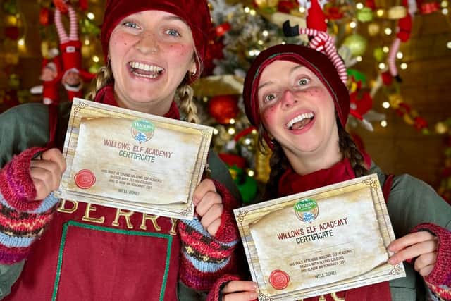 Elves - Berry and Twig - will be welcoming visitors to the Santa Spectacular event at Willows this Christmas