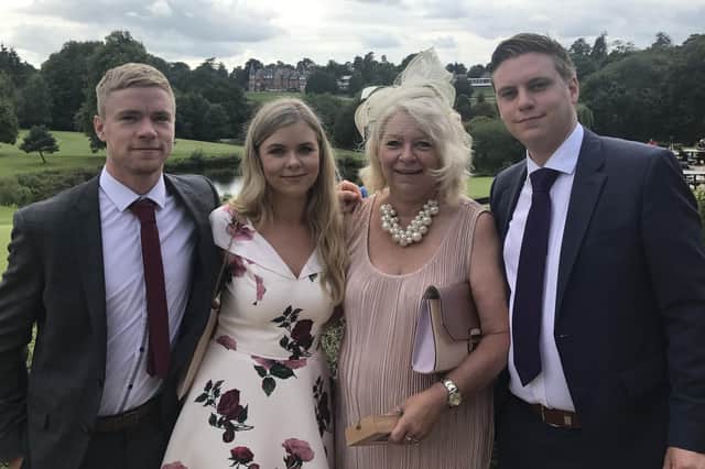 Nicky with her children, Harry, Rosie and Jack