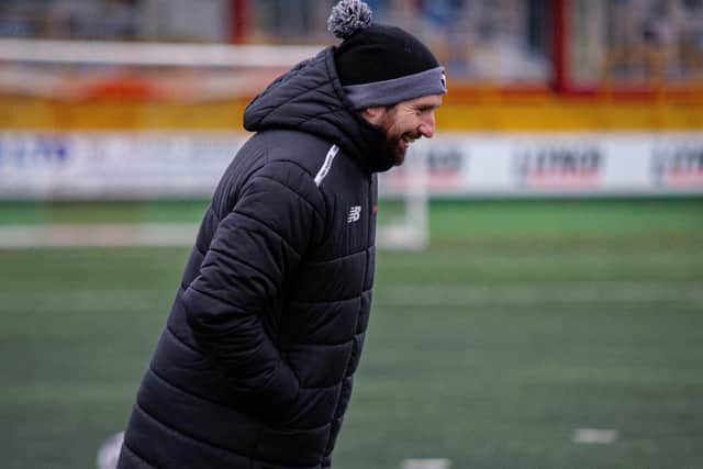 Lee Allinson is pictured at his first training session with Hemel. Photo: HHTFC.
