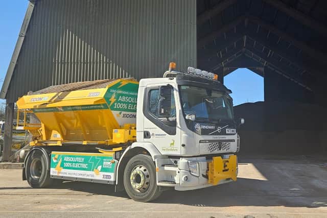 An electric gritter operated by Ringways on behalf of the county council