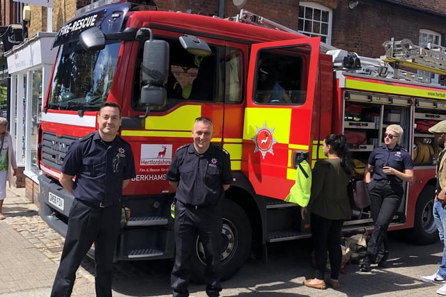 Fire officers from Berkhamsted's station came to the church on Sunday.